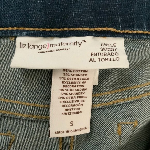 Liz Lange Maternity for Target Jeans Women Size S Blue Ankle Skinny Distressed - Picture 3 of 9